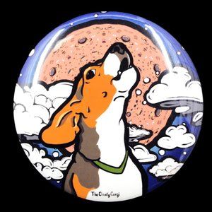 Beagle Dog Full Moon Pin Button Badge Accessories